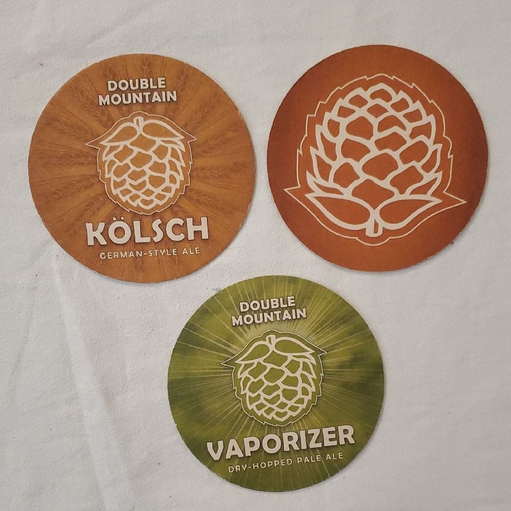 3 Double Mountain Ale Cardbord Coasters